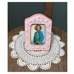 Vintage TerraCotta Whitewashed Rose Frame Pink Cottage Shabby Chic 2.5x3.5 Photo